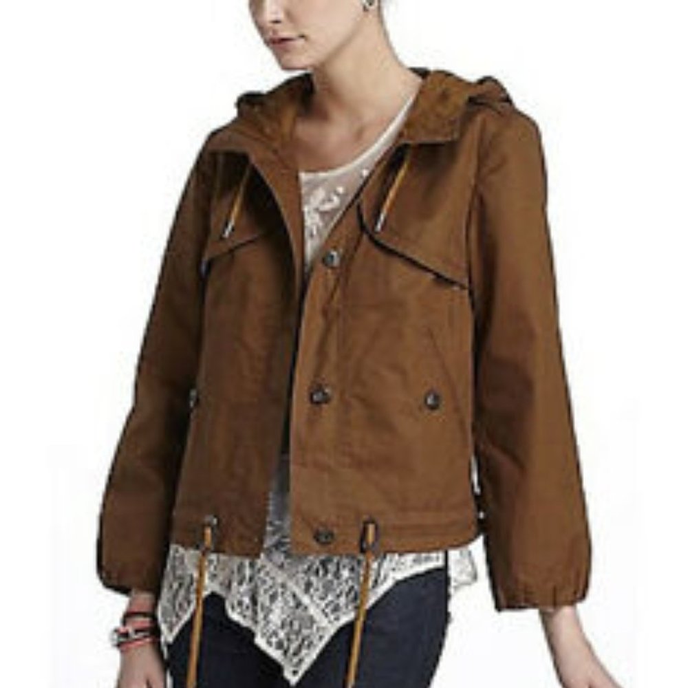 Anthropologie Climatic Cropped Anorak Brown Daughters of the Liberation
